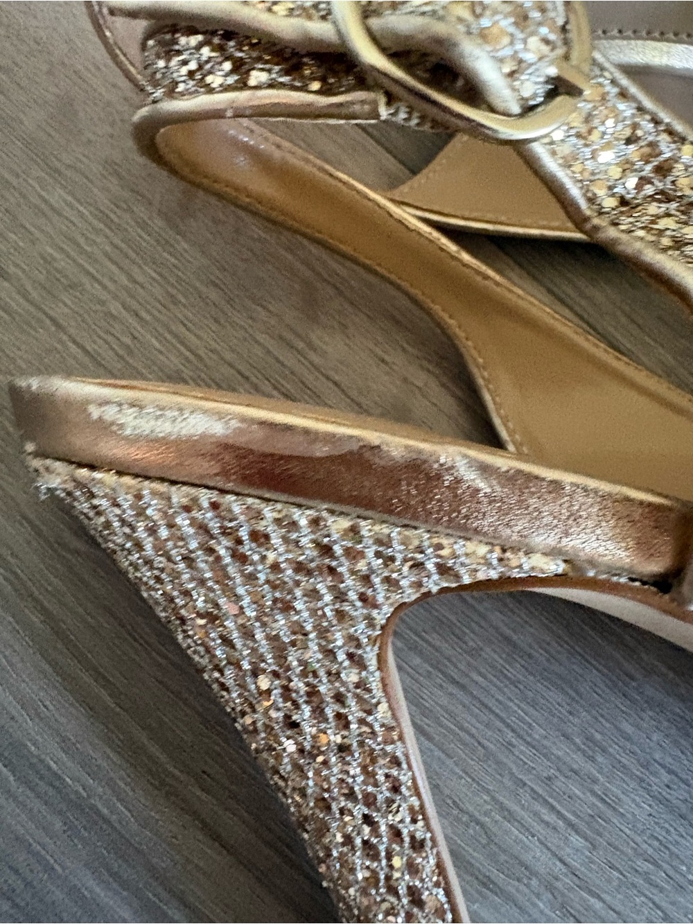 ALDO SLINGBACK GLITTER HEELS - Picture 5 of 8